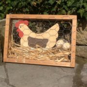 Holzhuhn, Ostern, Bild (Shabby, Landhausstil, Dekoration)