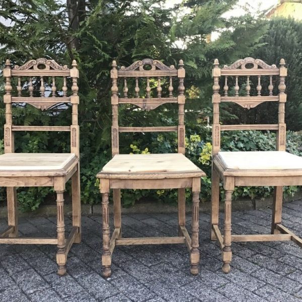 3 antike Holzstühle (Gründerzeit, Landhausstil, Antiquität)