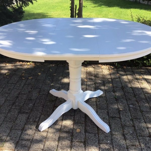 Ausziehbarer Esstisch, Holztisch, Tisch (Shabby-chic, Landhausstil)
