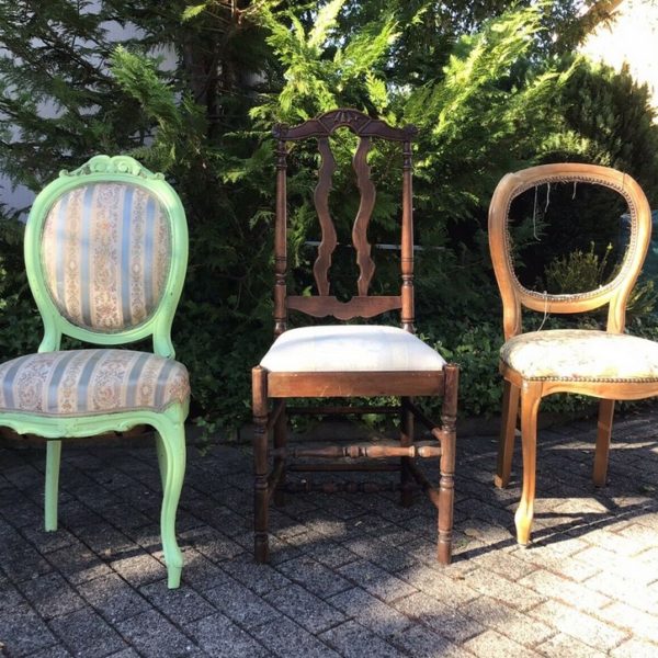 3 Stühle, Bastelmaterial (Shabby, Antiquität)