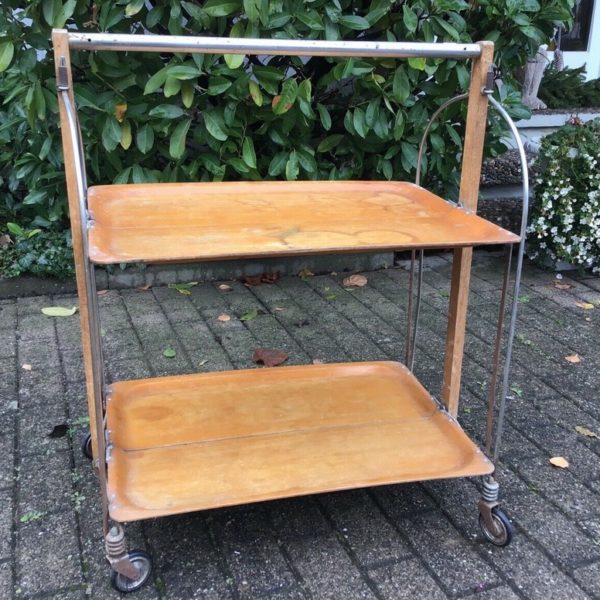 Zusammenklappbarer Servierwagen, Beistelltisch (Vintage)