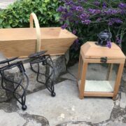 Deko Konvolut: Laterne, Holzschale, Wandleuchter Deko Konvolut: Laterne, Holzschale, Wandleuchter