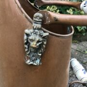 Schirmständer aus Kupfer mit Porzellangriff, Deko (Vintage, 60er Jahre)