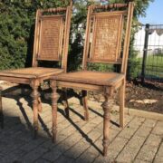 3 Stühle, Holzstühle, Walzenstuhl (Antiquität)