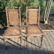 3 Stühle, Holzstühle, Walzenstuhl (Antiquität)