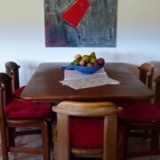 Esszimmer, Esstisch ausziehbar mit 6 Stühlen, Holztisch (Vollholz)