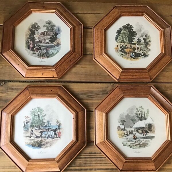 4 alte Holzbilderrahmen, Bilder (Shabby, Landhausstil)