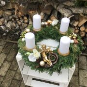 Adventskranz, Weihnachtsdeko, Tischdeko (frisch gebunden)
