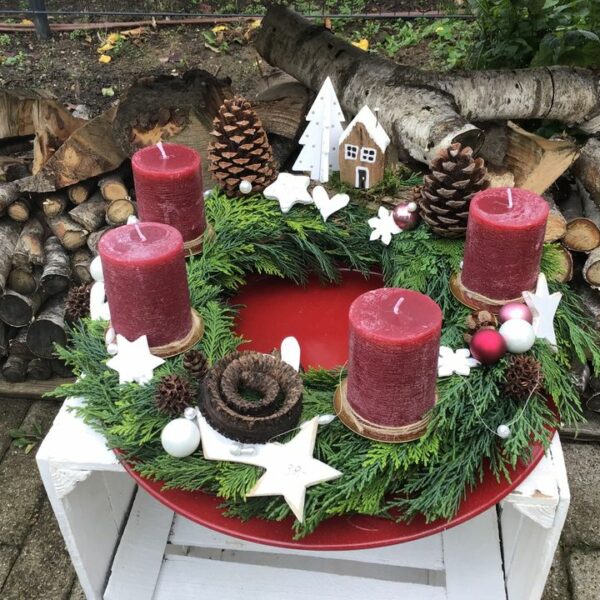 Adventskranz, Weihnachtsdeko, Tischdeko (frisch gebunden)