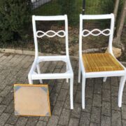 2 Stühle (weiß / shabby), Holzstühle