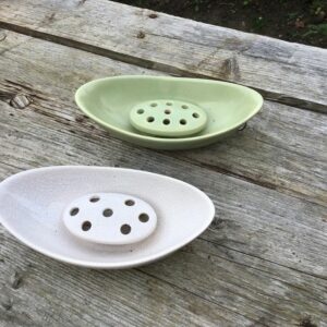 2 Ikebana Keramikschalen, Schälchen für Blumen (50/60 Jahr, Vintage)