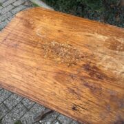 Beistelltisch mit Intarsien, Holztisch (Antiquität)