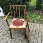 Holzstuhl, Toilettenstuhl, Deko (Mid-Century, Vintage)