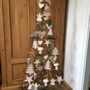 Handgefertigter Weihnachtsbaum, Christbaum, Weihnachtsdeko, Tannenbaum (Shabby)