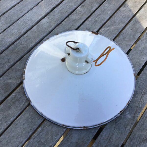 Vintage Lampenschirm, Emaille-Lampe (Shabby, Industrial Design)