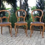 3 antike Stühle, Holzstühle, Polsterstuhl (Antiquität)