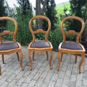 3 antike Stühle, Holzstühle, Polsterstuhl (Antiquität)