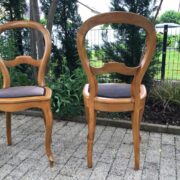 3 antike Stühle, Holzstühle, Polsterstuhl (Antiquität)