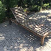1 Sonnenliege, Gartenliege, Liegestuhl, Holzliege höhenverstellbar