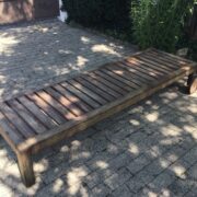 1 Sonnenliege, Gartenliege, Liegestuhl, Holzliege höhenverstellbar