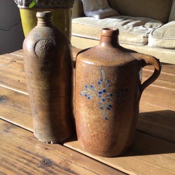 2 antike Wasserflaschen (Antiquität, Dekoration, Ton, Keramik)