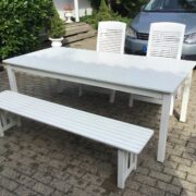 Ikea Gartentisch mit Sitzbank, Gartenmöbel, Holztisch, Holzbank