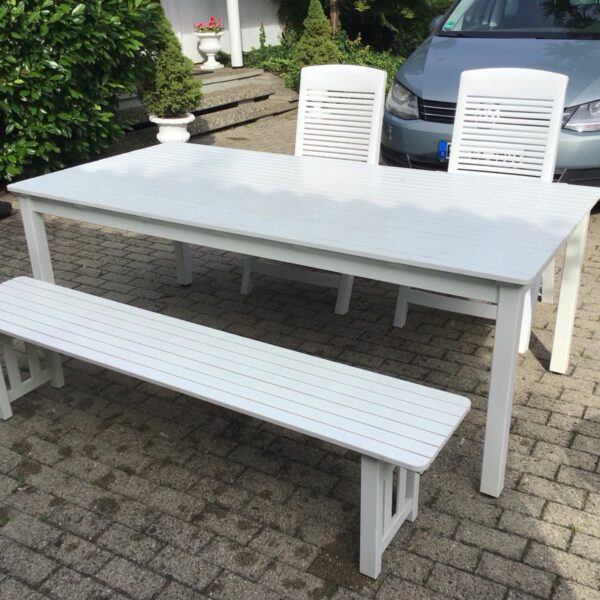 Ikea Gartentisch mit Sitzbank, Gartenmöbel, Holztisch, Holzbank