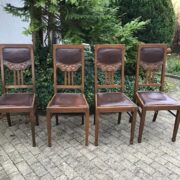 4 antike Stühle, Holzstühle, Sitzgruppe (Jugendstil)