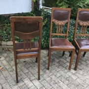 4 antike Stühle, Holzstühle, Sitzgruppe (Jugendstil)