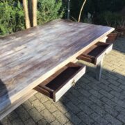 Holztisch mit Schubladen, Esstisch, Schreibtisch (Shabby)