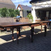 Antiker ausziehbarer Esstisch, Holztisch, Tafel, Tisch (Antiquität, Gründerzeit)
