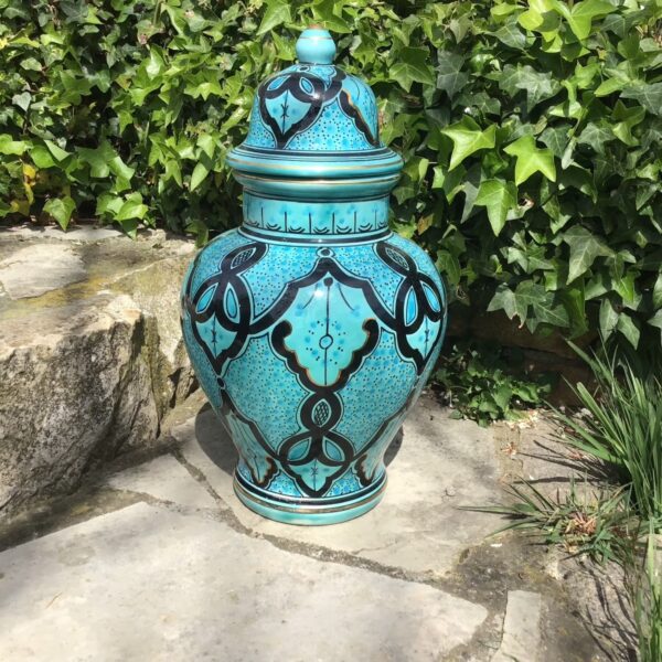 Alte orientalische Deckelvase, Vase (Vintage, Dekoration, Keramik)
