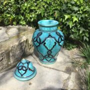 Alte orientalische Deckelvase, Vase (Vintage, Dekoration, Keramik)