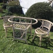 Gartenmöbel-Set, Bambusmöbel, Tisch & 2 Stühle, Terrassenmöbel