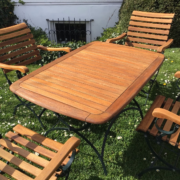 Merxx Schlossgarten, Gartenmöbel, Gartentisch u. 4 Sessel (Top-Zustand)
