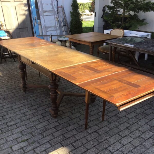 Antiker ausziehbarer Esstisch, Holztisch, Tafel, Tisch (Antiquität, Gründerzeit)