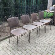 4 Eisenstühle, Gartenstühle, Gartenmöbel (Metall & Rattan, Wintergarten)