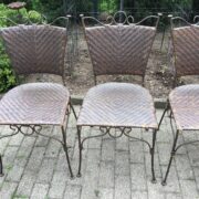 4 Eisenstühle, Gartenstühle, Gartenmöbel (Metall & Rattan, Wintergarten)