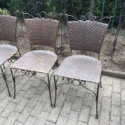 4 Eisenstühle, Gartenstühle, Gartenmöbel (Metall & Rattan, Wintergarten)