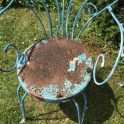 2 Gartenstühle, Metallstühle, Eisenstuhl, Gartenmöbel (Vintage, Shabby, Frankreich)