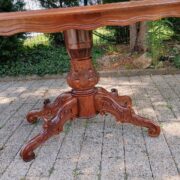 Antiker Holztisch mit Intarsien, Beistelltisch, Couchtisch (Antiquität)