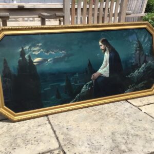 Altes Jesusbild, Heiligenbild, Bilderrahmen (Antik, Vintage)