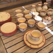 Handbemaltes Geschirr, Keramik, Service (Vintage, Shabby, Landhaus)