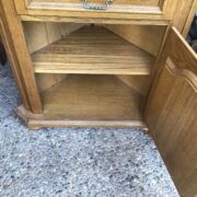 Eckschrank, Holzschrank, Vitrine, Wandschrank (Vintage)