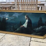 Altes Jesusbild, Heiligenbild, Bilderrahmen (Antik, Vintage)