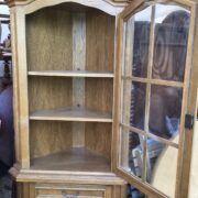 Eckschrank, Holzschrank, Vitrine, Wandschrank (Vintage)