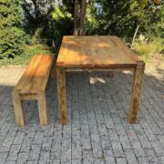 Vollholz: Esstisch mit Sitzbank, Holztisch, Holzbank, Esszimmer