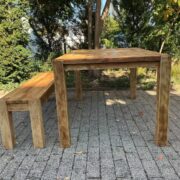 Vollholz: Esstisch mit Sitzbank, Holztisch, Holzbank, Esszimmer