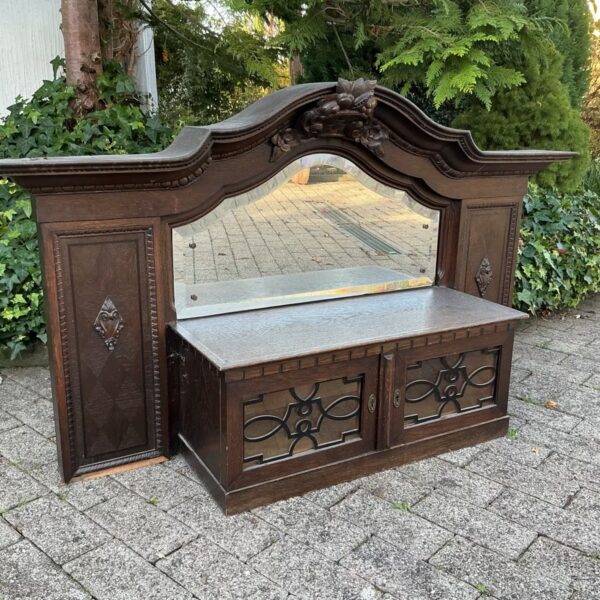 Antiker Buffetausatz mit Spiegel, Holzschrank (Antiquität) Antiker Buffetausatz mit Spiegel, Holzschrank (Antiquität)