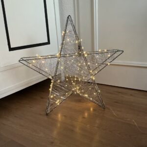 Großer beleuchteter Metallstern 60 cm (Weihnachten, Dekoration)